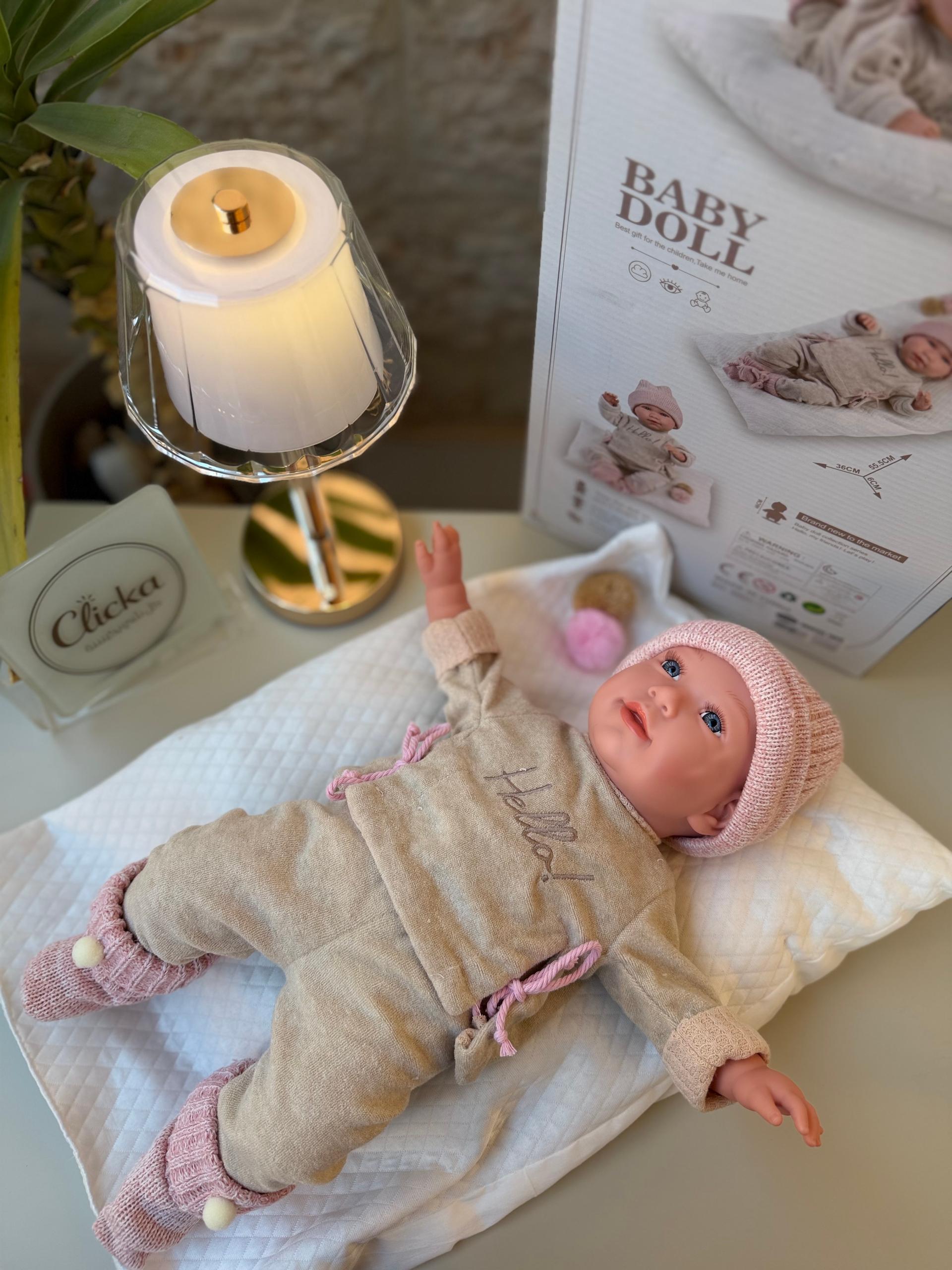 Soft Baby Doll with Realistic Design and Elegant Winter Clothes