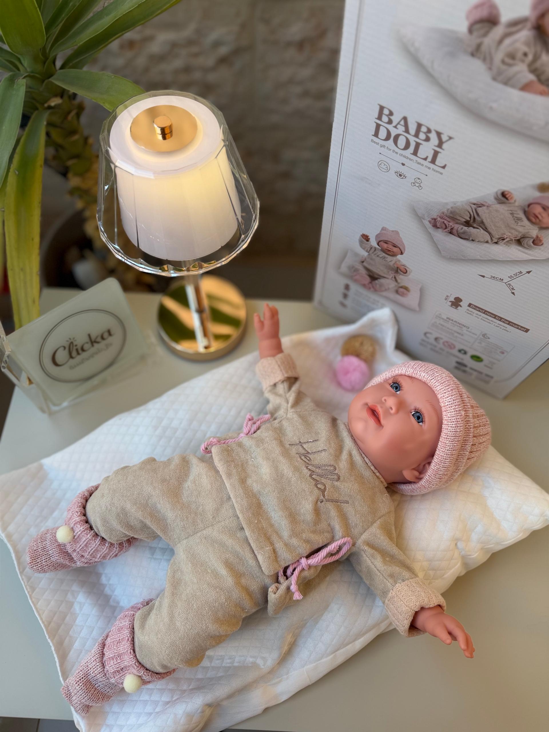 Soft Baby Doll with Realistic Design and Elegant Winter Clothes