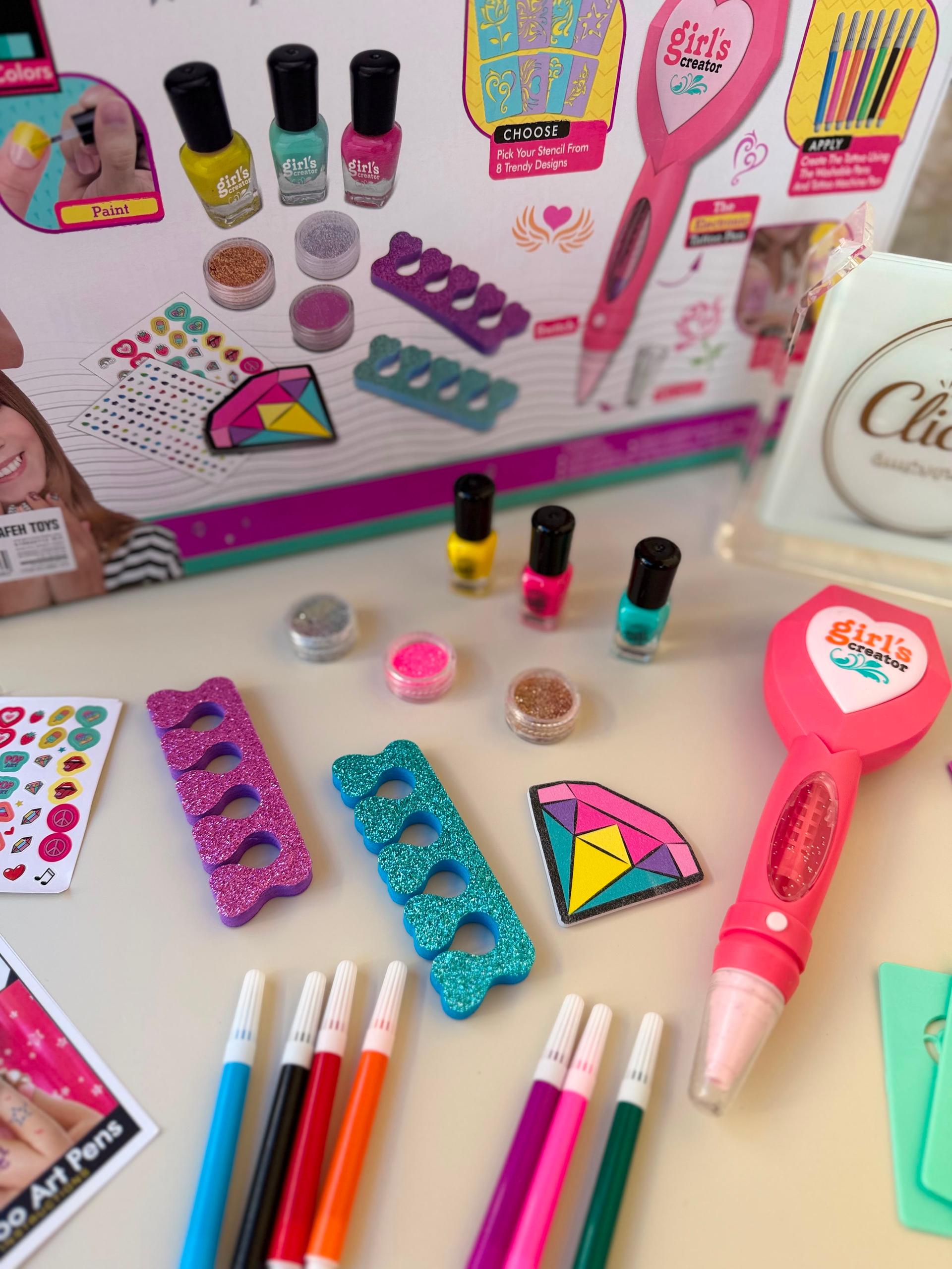 2 in 1 Tattoo and Nail Art Set for Girls