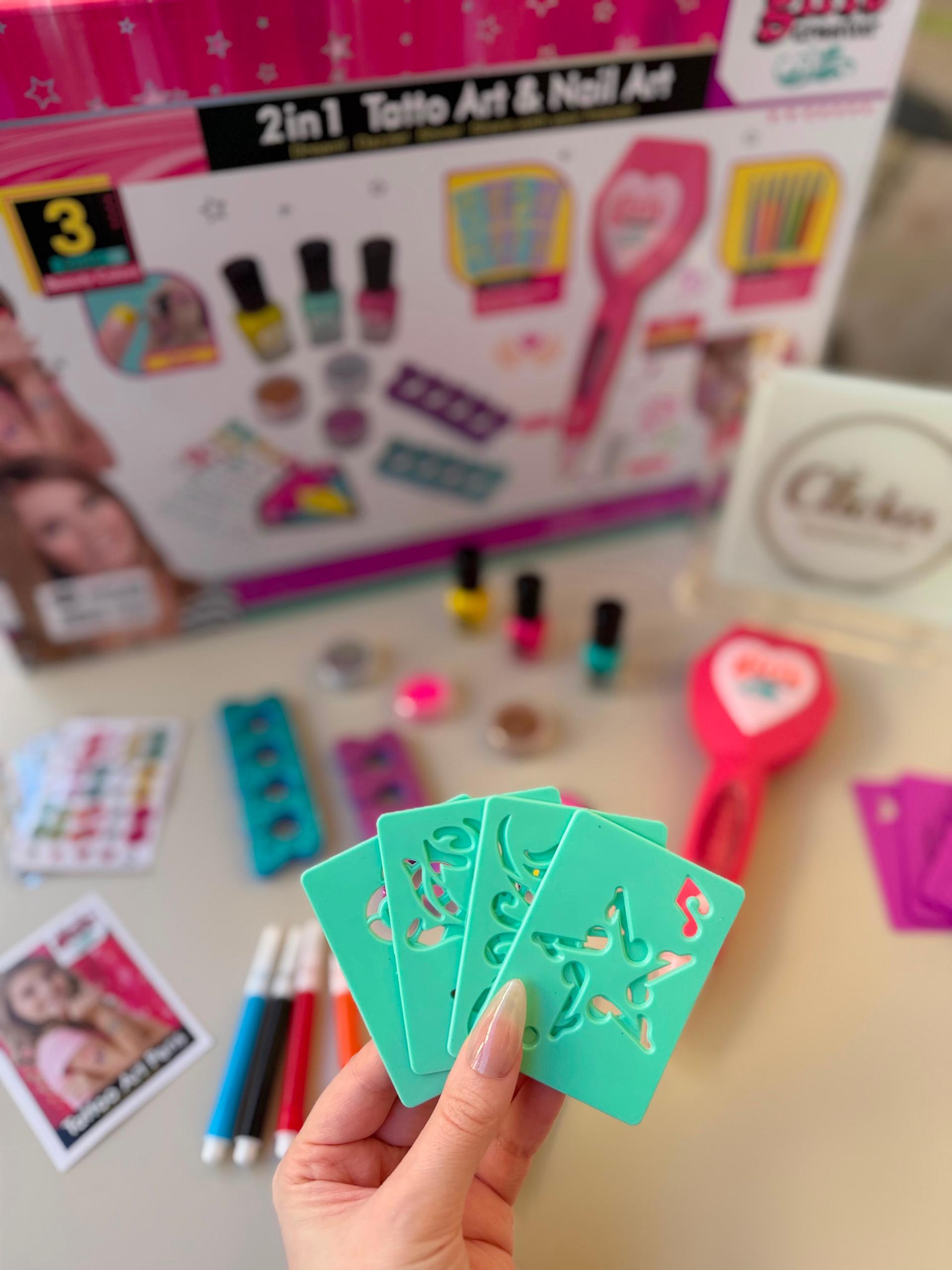 2 in 1 Tattoo and Nail Art Set for Girls