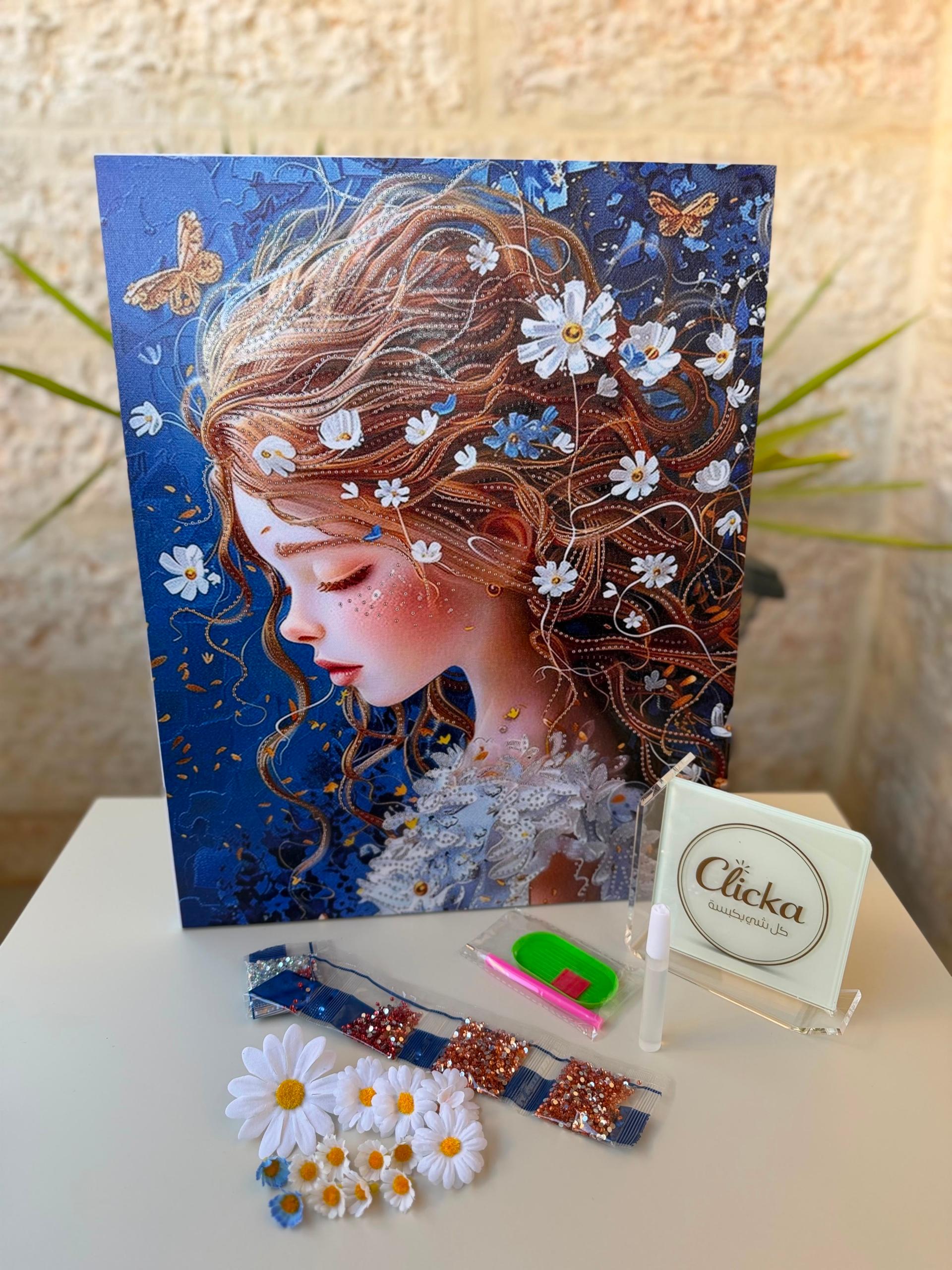 Diamond Painting Kit, Flower Girl
