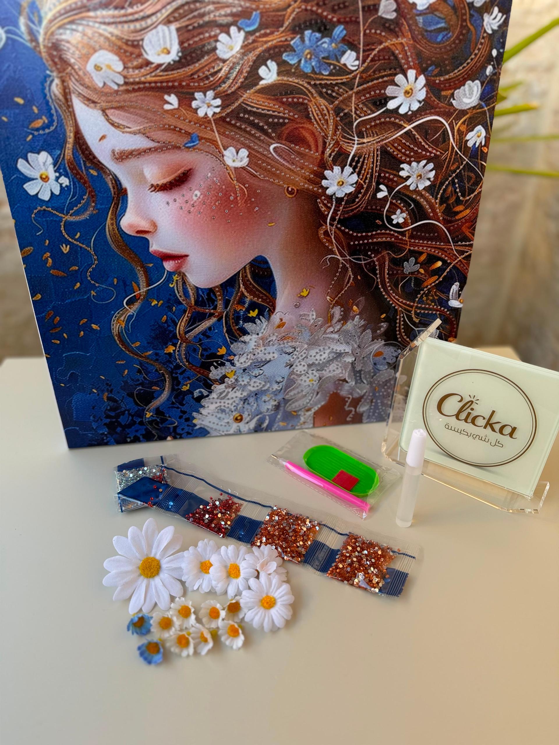 Diamond Painting Kit, Flower Girl