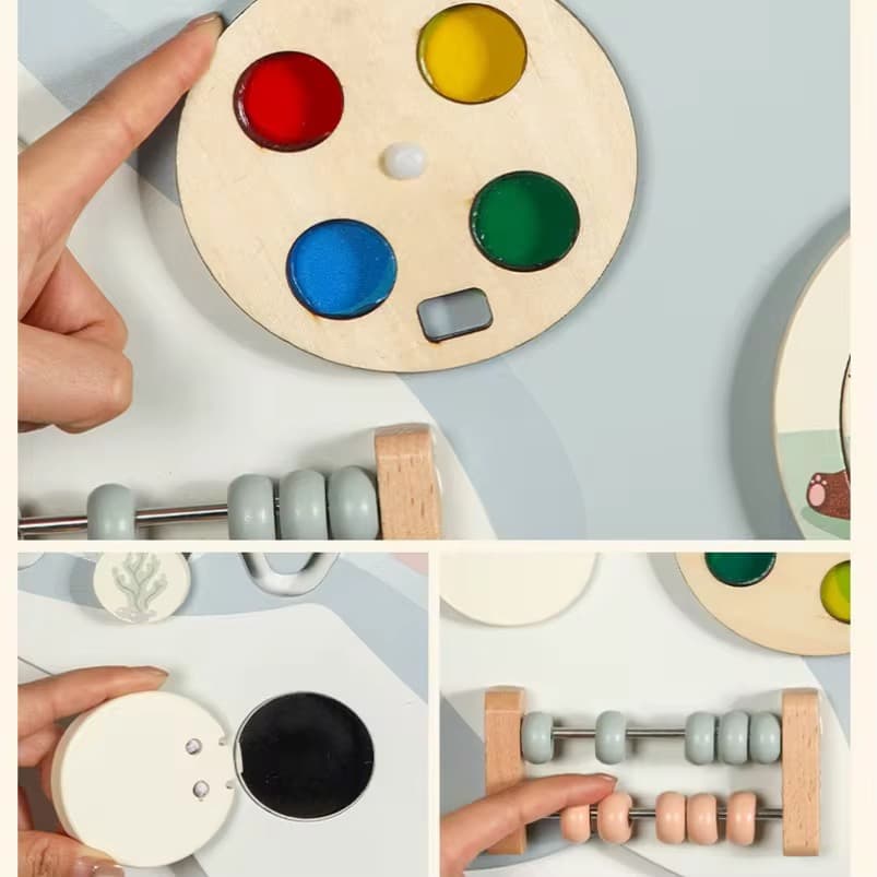 לוח פעילות אינטראקטיבי מעץ לילדים