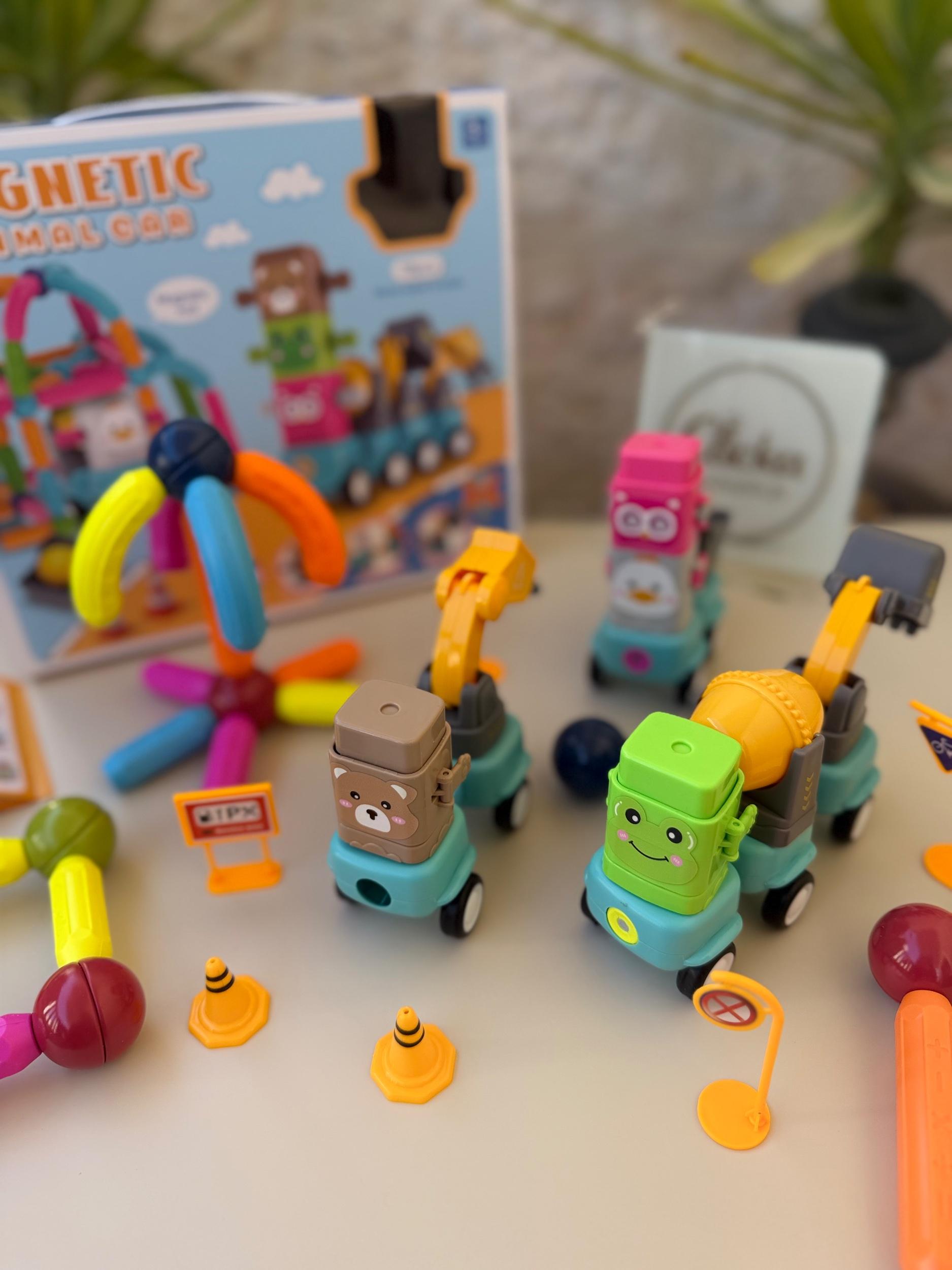 Magnetic Animal Car Play Set