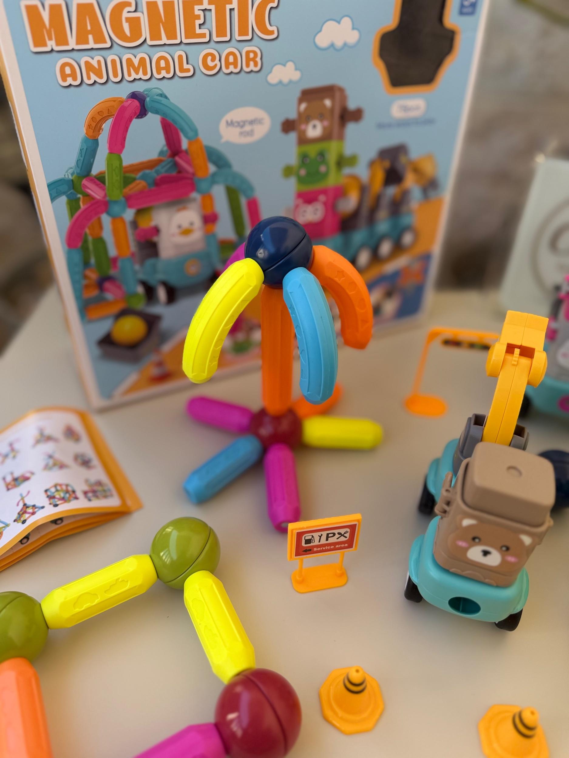 Magnetic Animal Car Play Set