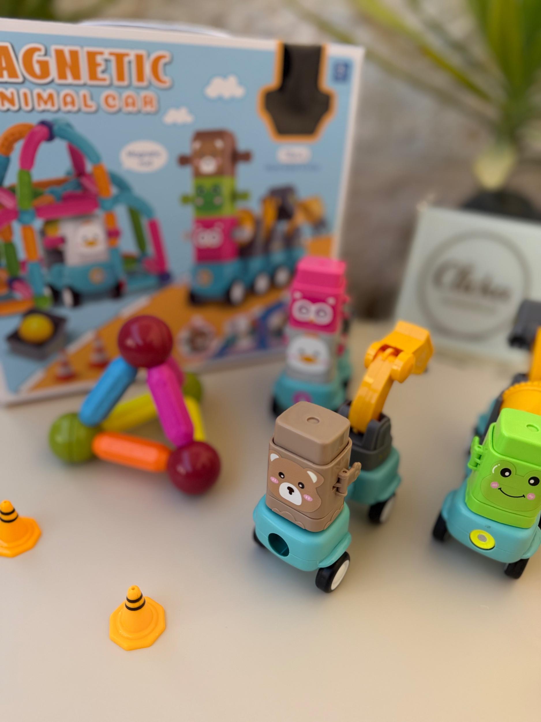 Magnetic Animal Car Play Set
