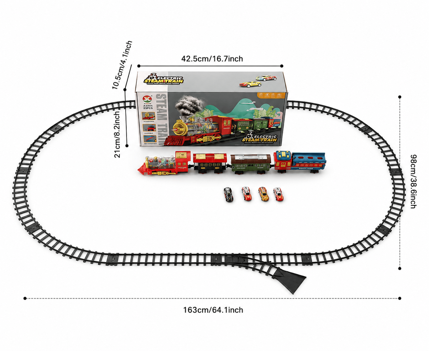 Kids Electric Steam Train with Circular Track