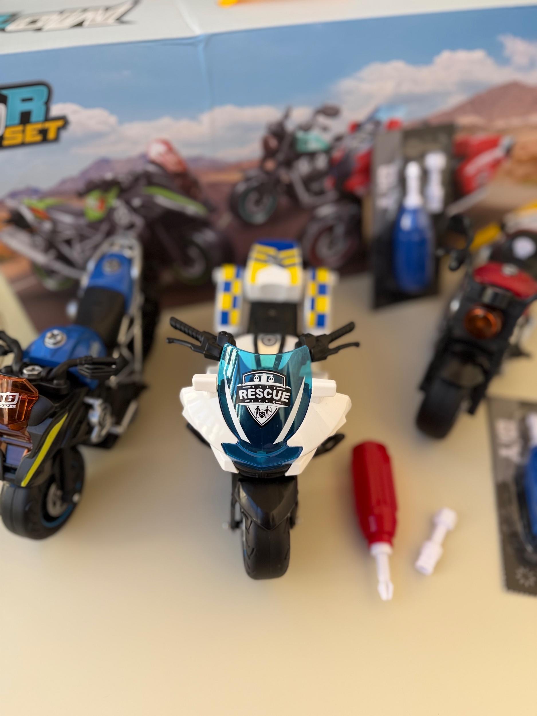 Motorbike Set with Repair Tools, Motor Set