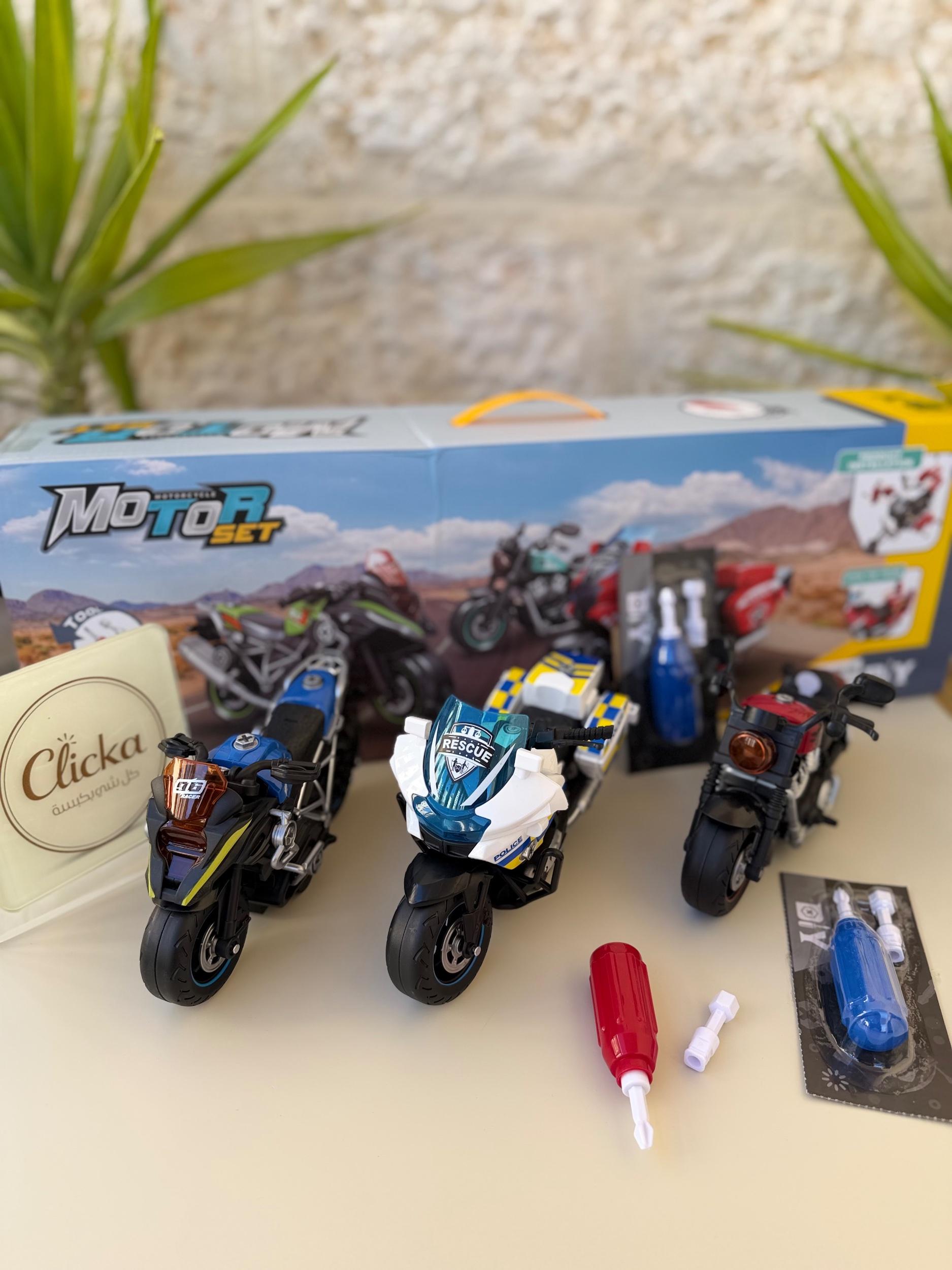 Motorbike Set with Repair Tools, Motor Set