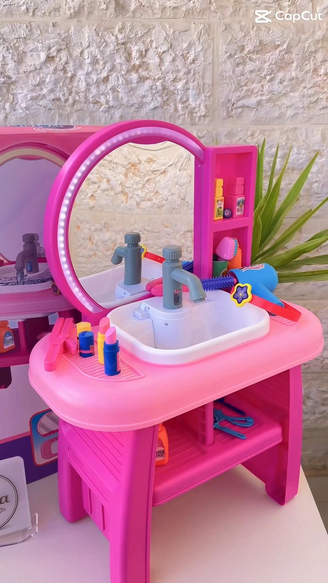 Kids Beauty Table and Salon with Sink and Lights video 7