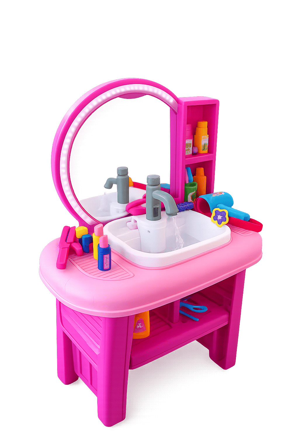 Kids Beauty Table and Salon with Sink and Lights