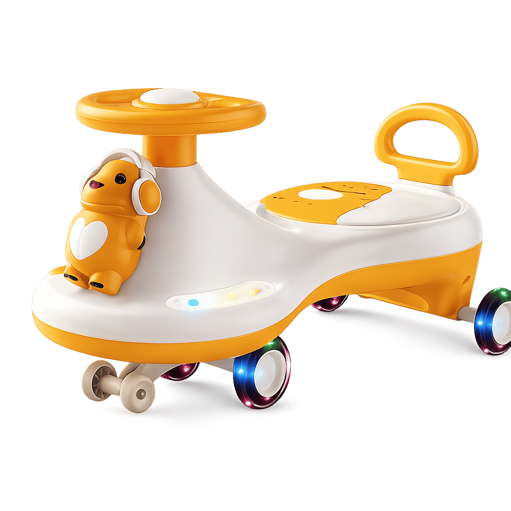 360° LED Ride-On Push Car for Kids