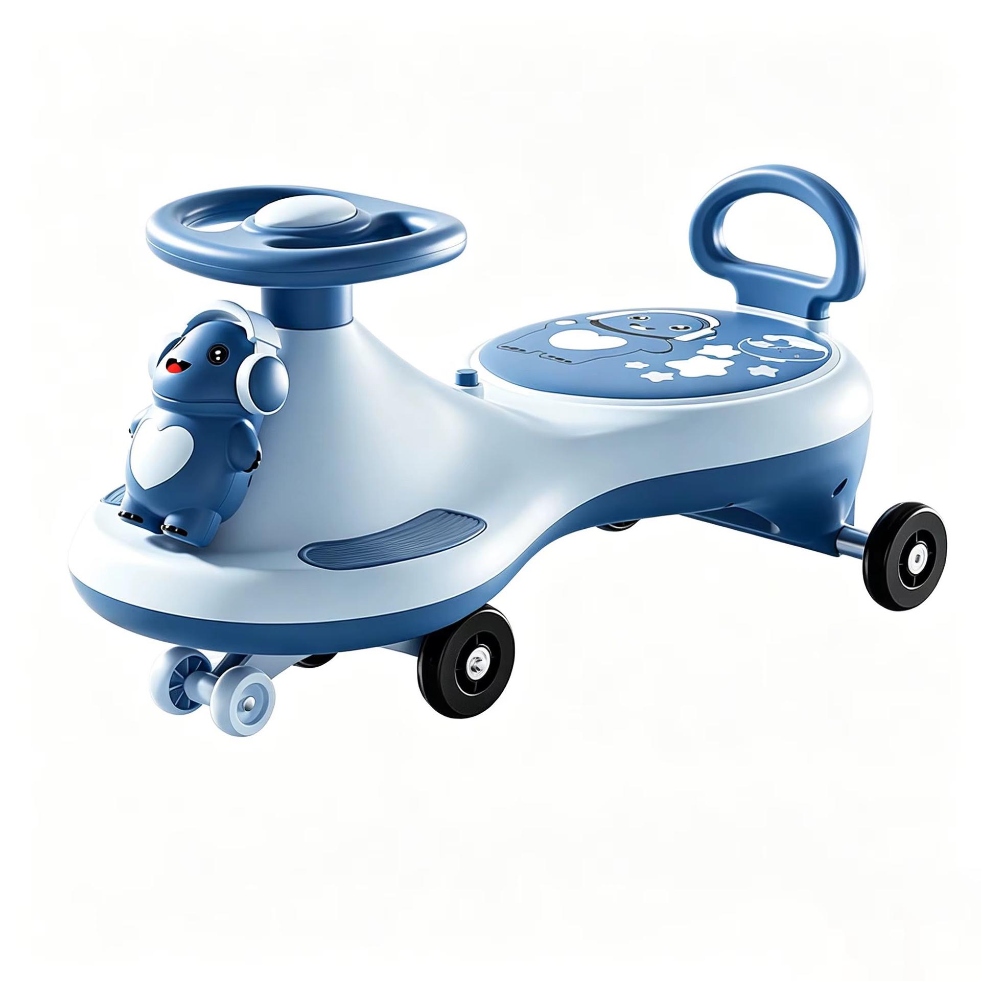 360° LED Ride-On Push Car for Kids