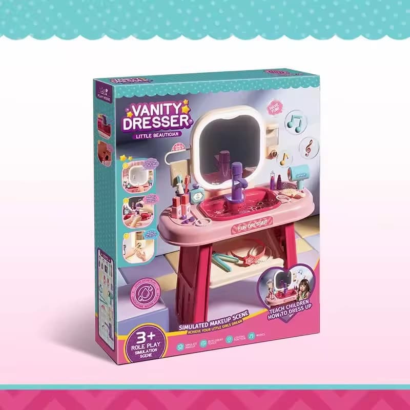 Kids Beauty Table and Salon with Sink and Lights