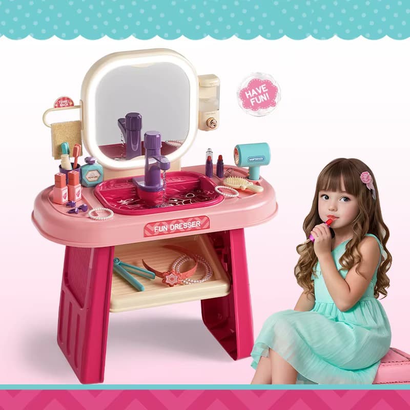Kids Beauty Table and Salon with Sink and Lights