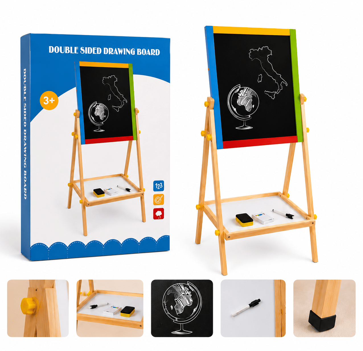 Double-Sided Drawing Board for Kids