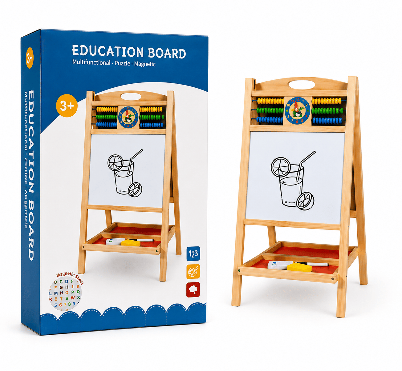 Multifunctional Wooden Educational Board – Short Description
