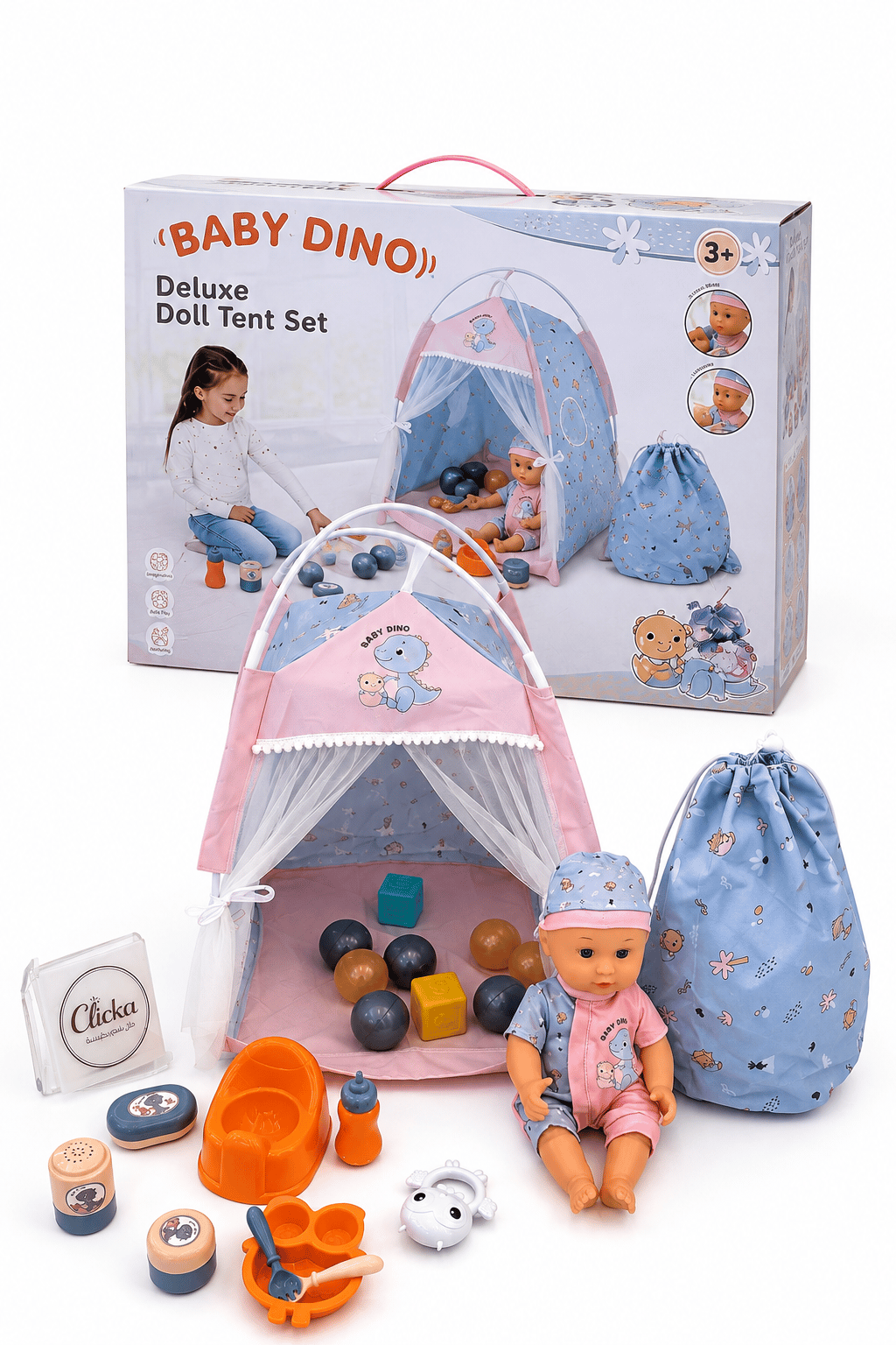 Baby Dino Doll with Play Tent