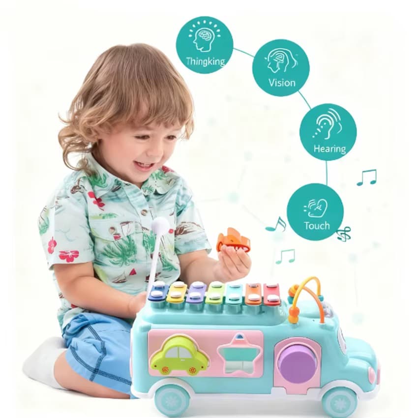 4-in-1 Music & Learning Bus for Kids