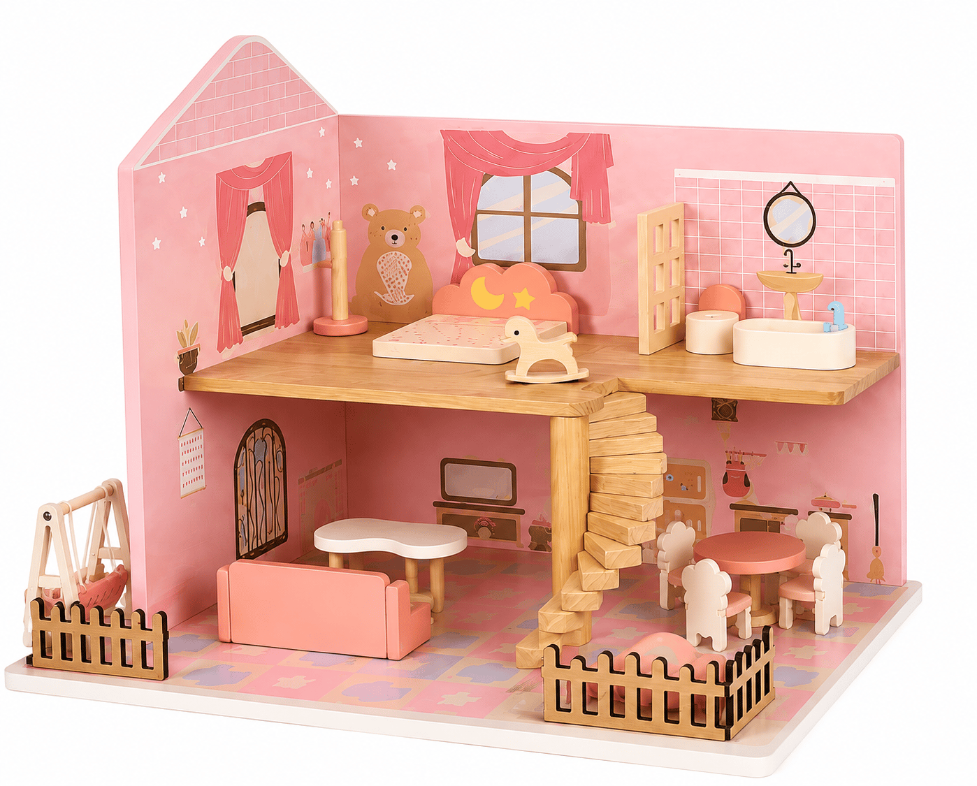 بيت الدمية الخشبي الفاخر – Premium Wooden Doll House  💕