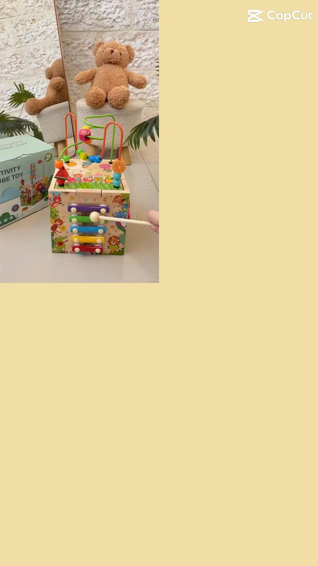 Multi-Activity Educational Wooden Cube Toy video 6