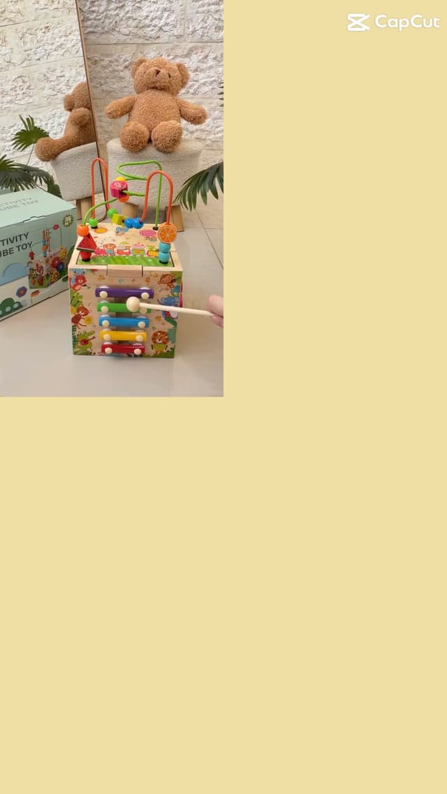 Multi-Activity Educational Wooden Cube Toy video 6