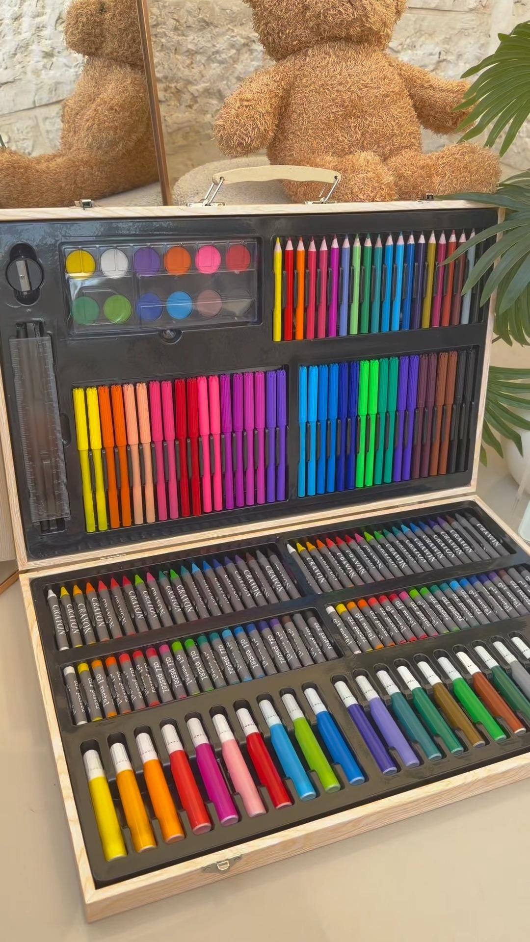Complete Kids' Drawing & Art Set in Wooden Case 🖍️ video 6
