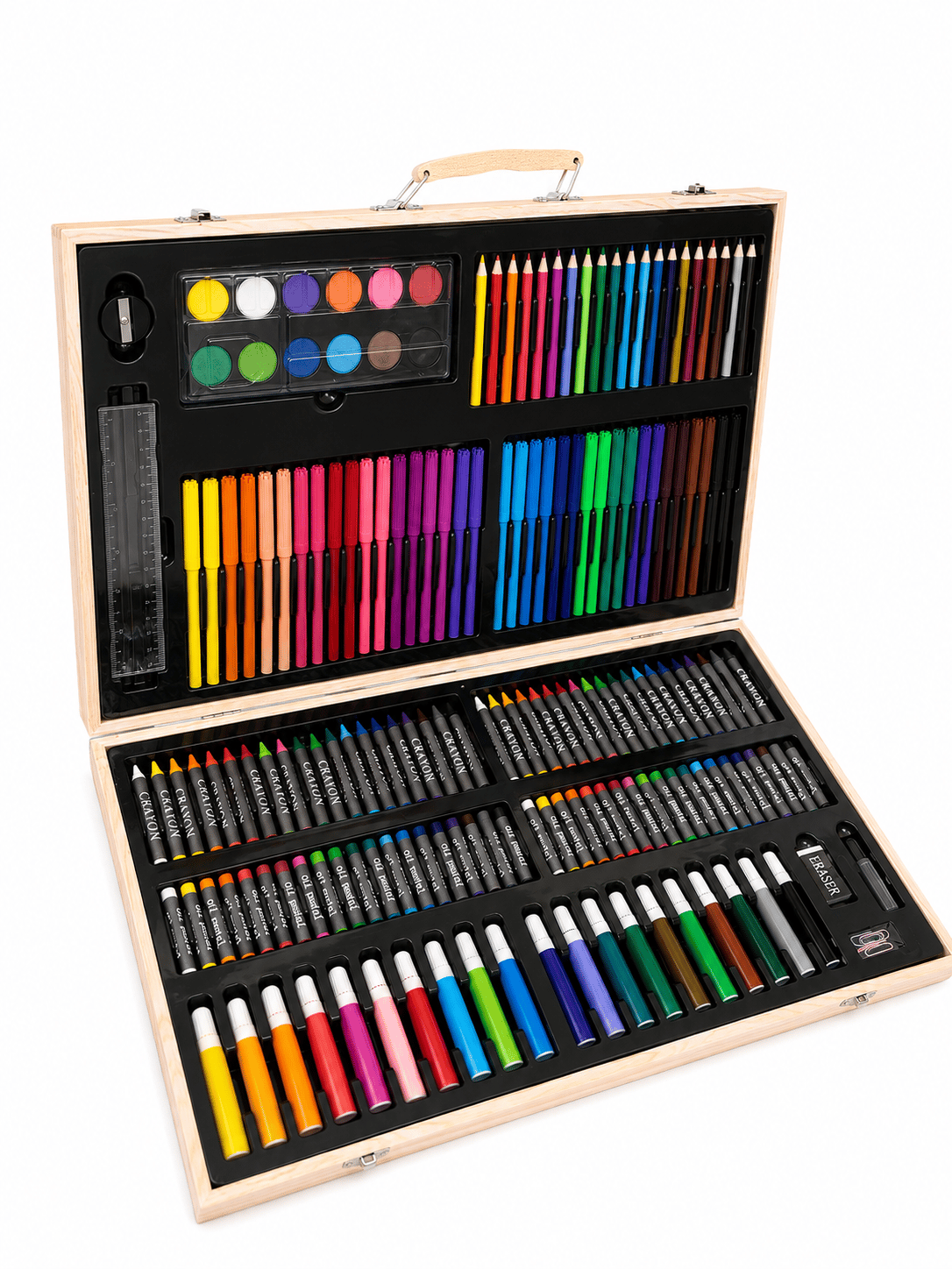 Complete Kids' Drawing & Art Set in Wooden Case 🖍️