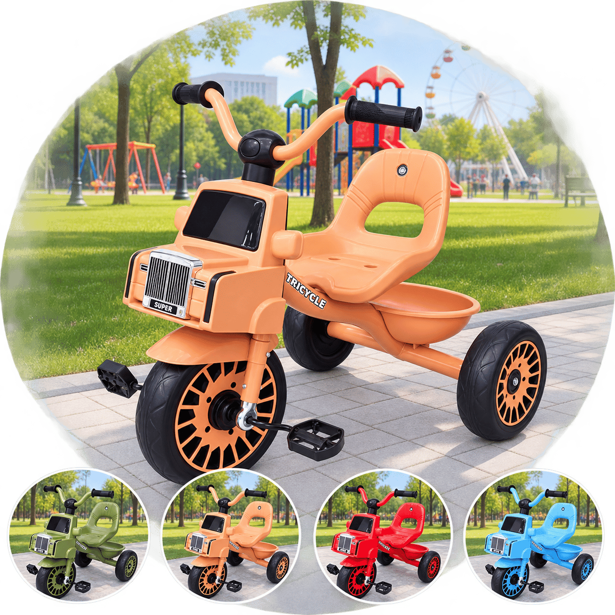 Luxury Car-Style Kids' Tricycle 🚗