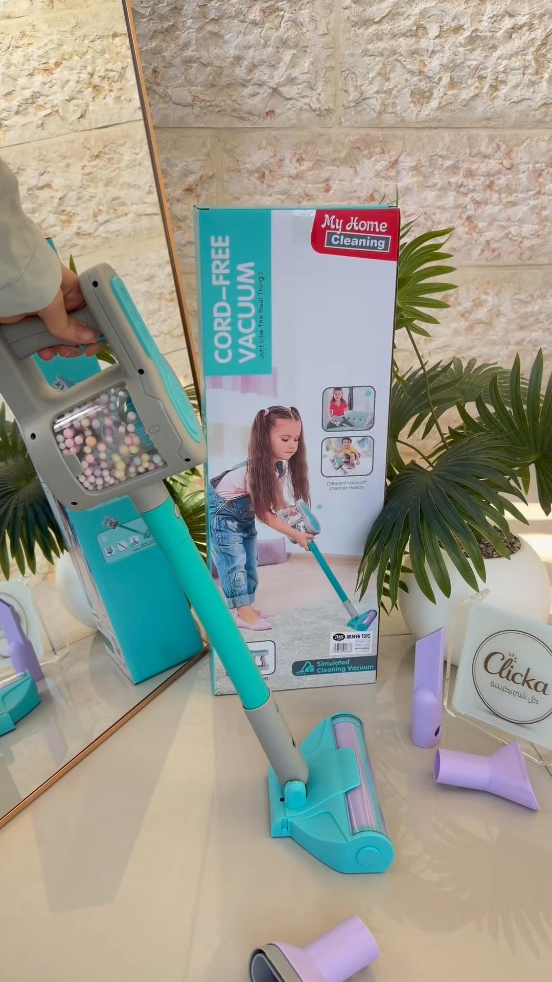فيديو 4 لـ مكنسة كهربائية لاسلكية للأطفال – لعبة التنظيف الممتعة