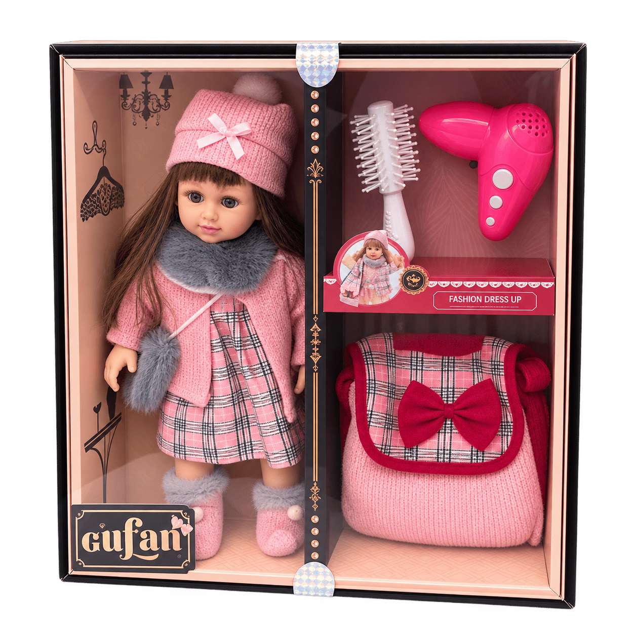 Pink Fashion Doll with Handbag & Hair Styling Set 🎀